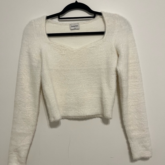 Fluffy Aritzia sweater with sweet heart neck - Picture 1 of 3